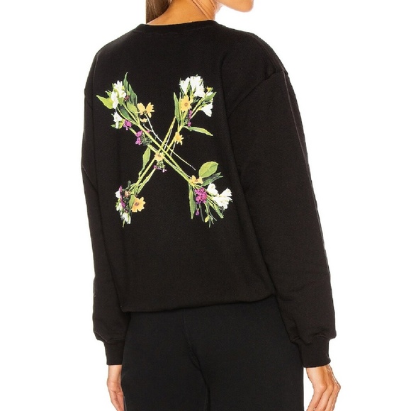 Off-White Sweaters - Off White Flock Arrow Black Crew Neck Sweater Sweatshirt S